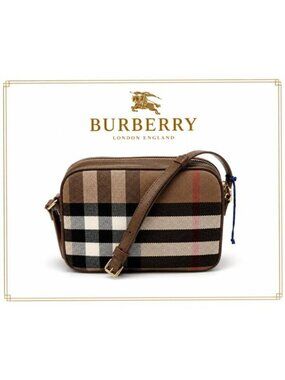 Burberry Brown Vintage Check Camera Bag Small